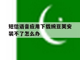 短信语音应用下载豌豆荚安装不了怎么办