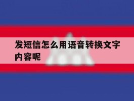 发短信怎么用语音转换文字内容呢