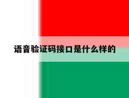 语音验证码接口是什么样的