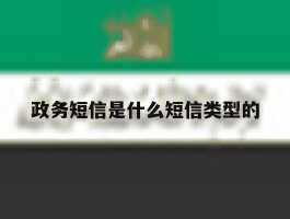 政务短信是什么短信类型的