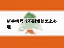新手机号收不到短信怎么办理