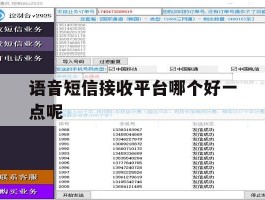 语音短信接收平台哪个好一点呢