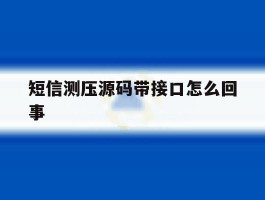 短信测压源码带接口怎么回事