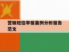 营销短信举报案例分析报告范文