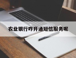 农业银行咋开通短信服务呢