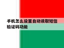 手机怎么设置自动读取短信验证码功能