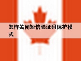 怎样关闭短信验证码保护模式