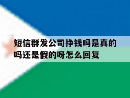 短信群发公司挣钱吗是真的吗还是假的呀怎么回复的简单介绍