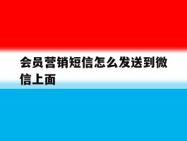 会员营销短信怎么发送到微信上面