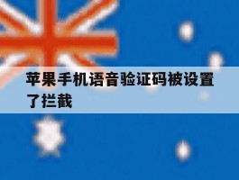 苹果手机语音验证码被设置了拦截