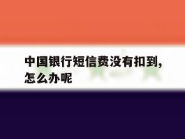 中国银行短信费没有扣到,怎么办呢