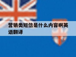 营销类短信是什么内容啊英语翻译