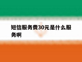 短信服务费30元是什么服务啊