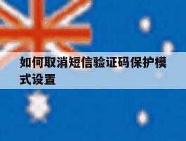 如何取消短信验证码保护模式设置