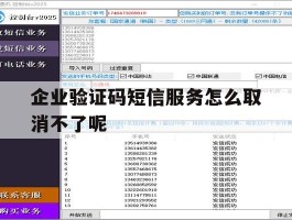 企业验证码短信服务怎么取消不了呢