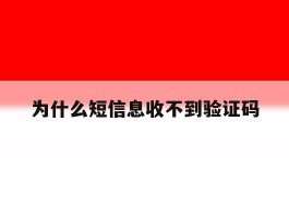 为什么短信息收不到验证码