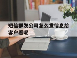 短信群发公司怎么发信息给客户看呢