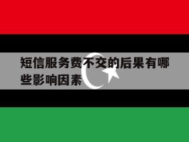 短信服务费不交的后果有哪些影响因素