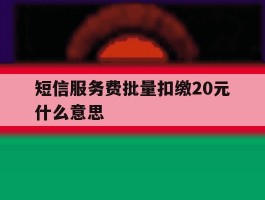 包含短信服务费批量扣缴20元什么意思的词条