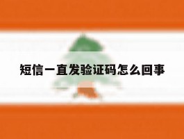 短信一直发验证码怎么回事