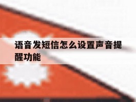 语音发短信怎么设置声音提醒功能