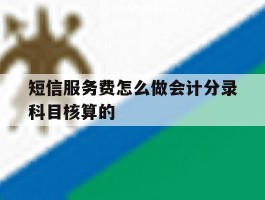 短信服务费怎么做会计分录科目核算的