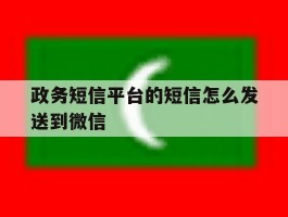 政务短信平台的短信怎么发送到微信