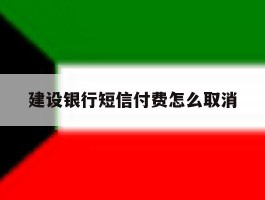 建设银行短信付费怎么取消