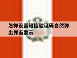 怎样设置短信验证码自然弹出界面显示