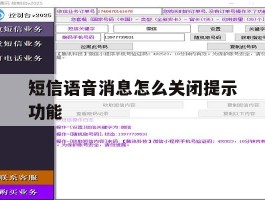 短信语音消息怎么关闭提示功能
