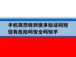 关于手机突然收到很多验证码短信有危险吗安全吗知乎的信息