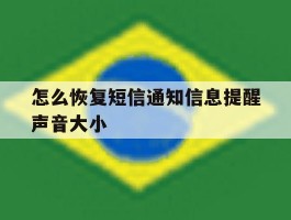 怎么恢复短信通知信息提醒声音大小