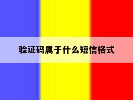 验证码属于什么短信格式
