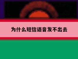 为什么短信语音发不出去