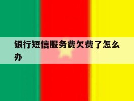 银行短信服务费欠费了怎么办