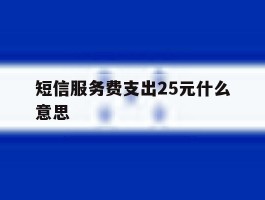 短信服务费支出25元什么意思