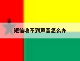 短信收不到声音怎么办