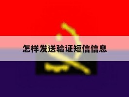怎样发送验证短信信息