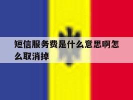 短信服务费是什么意思啊怎么取消掉