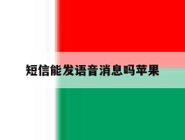 短信能发语音消息吗苹果