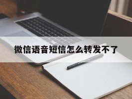 微信语音短信怎么转发不了