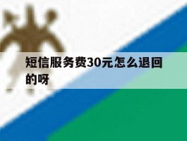 包含短信服务费30元怎么退回的呀的词条