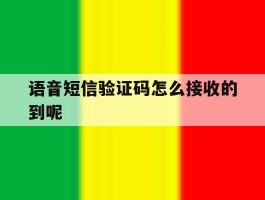 语音短信验证码怎么接收的到呢