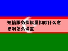 关于短信服务费批量扣除什么意思啊怎么设置的信息
