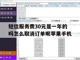包含短信服务费30元是一年的吗怎么取消订单呢苹果手机的词条