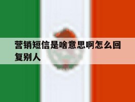 营销短信是啥意思啊怎么回复别人