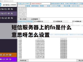 关于短信服务器上的fn是什么意思呀怎么设置的信息