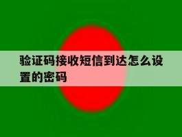 验证码接收短信到达怎么设置的密码